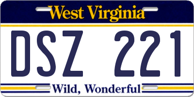 WV license plate DSZ221