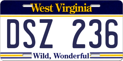 WV license plate DSZ236