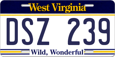 WV license plate DSZ239