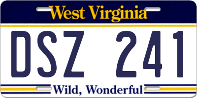 WV license plate DSZ241