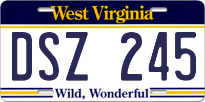 WV license plate DSZ245