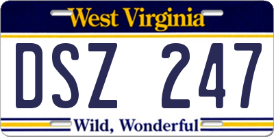 WV license plate DSZ247