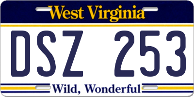 WV license plate DSZ253