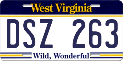 WV license plate DSZ263