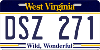 WV license plate DSZ271