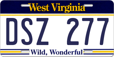WV license plate DSZ277