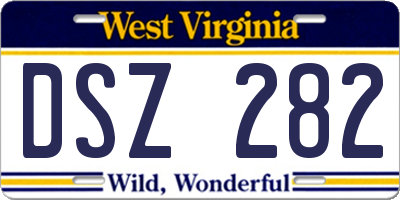 WV license plate DSZ282