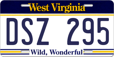 WV license plate DSZ295