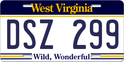 WV license plate DSZ299