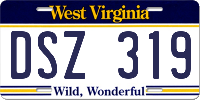 WV license plate DSZ319