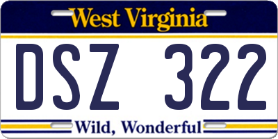 WV license plate DSZ322