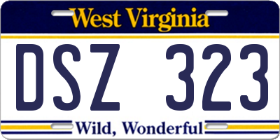 WV license plate DSZ323