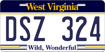 WV license plate DSZ324