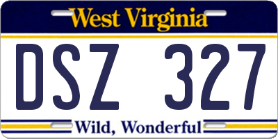 WV license plate DSZ327