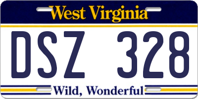 WV license plate DSZ328