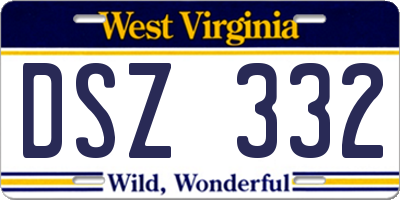 WV license plate DSZ332
