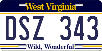 WV license plate DSZ343