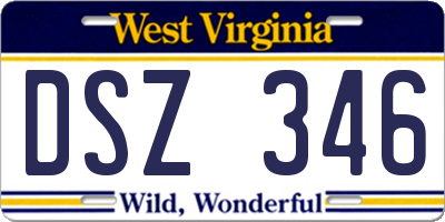 WV license plate DSZ346