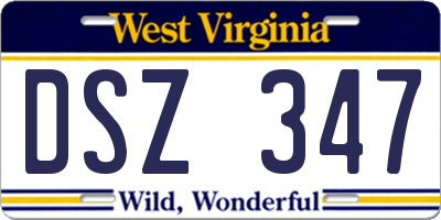 WV license plate DSZ347