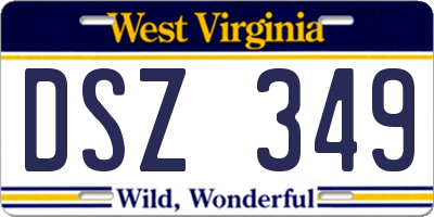 WV license plate DSZ349