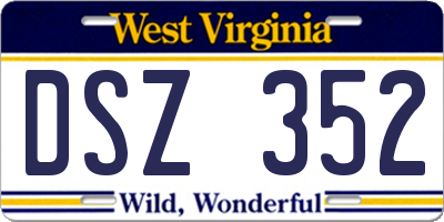 WV license plate DSZ352