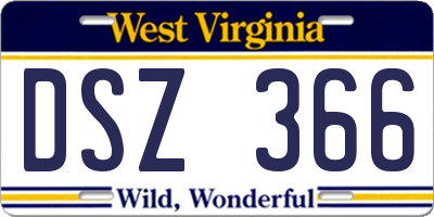 WV license plate DSZ366