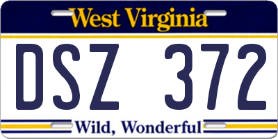 WV license plate DSZ372