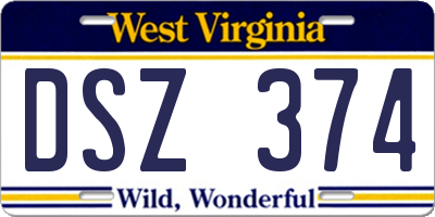 WV license plate DSZ374