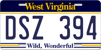 WV license plate DSZ394