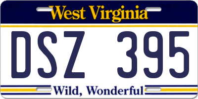 WV license plate DSZ395