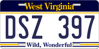 WV license plate DSZ397