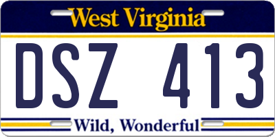 WV license plate DSZ413
