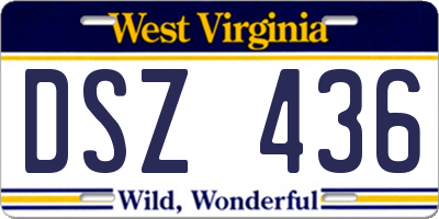 WV license plate DSZ436