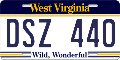 WV license plate DSZ440