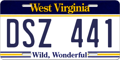 WV license plate DSZ441