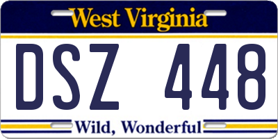 WV license plate DSZ448