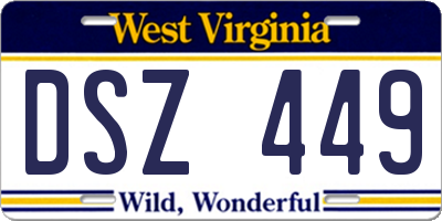 WV license plate DSZ449