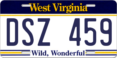 WV license plate DSZ459