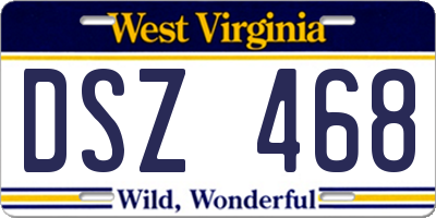 WV license plate DSZ468