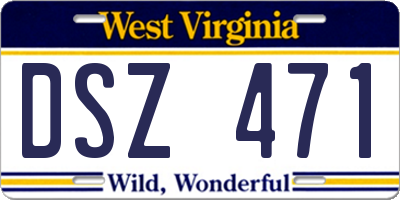 WV license plate DSZ471