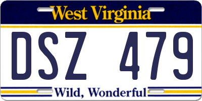WV license plate DSZ479