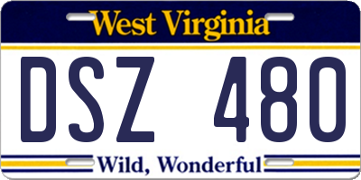 WV license plate DSZ480