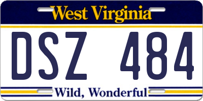 WV license plate DSZ484