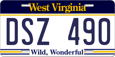 WV license plate DSZ490
