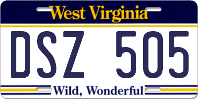 WV license plate DSZ505