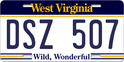 WV license plate DSZ507