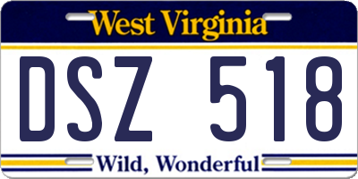 WV license plate DSZ518