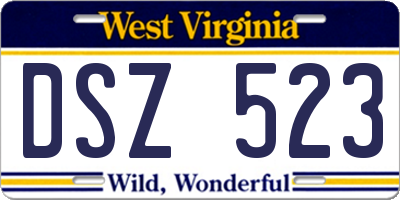WV license plate DSZ523