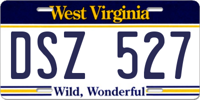 WV license plate DSZ527