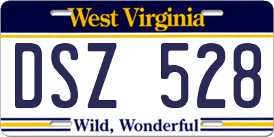 WV license plate DSZ528